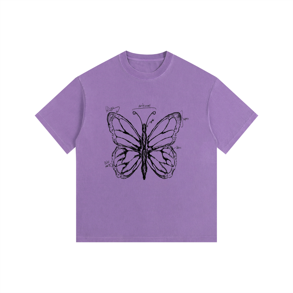 Butterfly Vintage Washed Oversized Cotton T-Shirt
