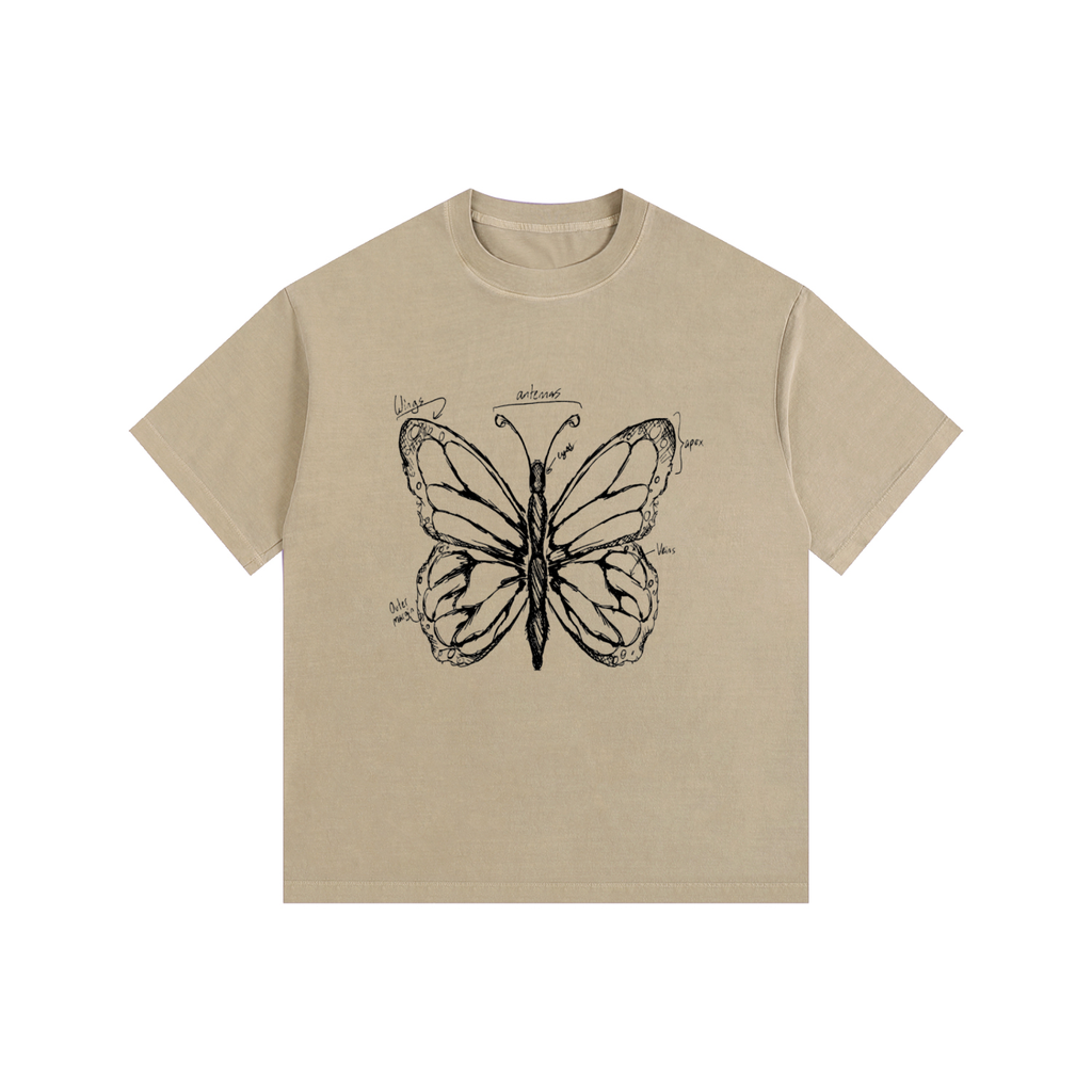 Butterfly Vintage Washed Oversized Cotton T-Shirt