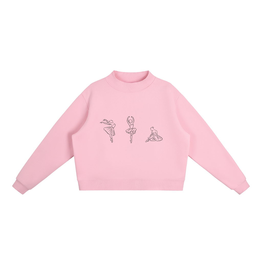 Dance Fleece Mock-Neck Crew Sweatshirt