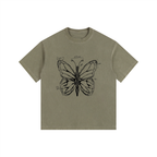 Butterfly Vintage Washed Oversized Cotton T-Shirt