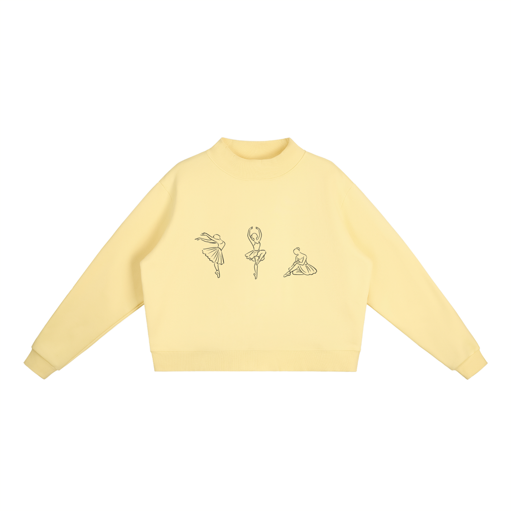 Dance Fleece Mock-Neck Crew Sweatshirt