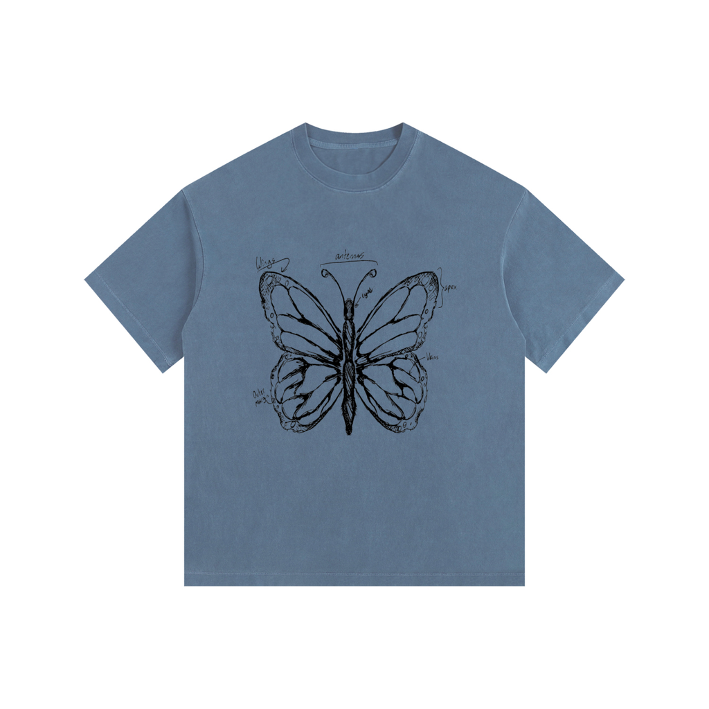 Butterfly Vintage Washed Oversized Cotton T-Shirt