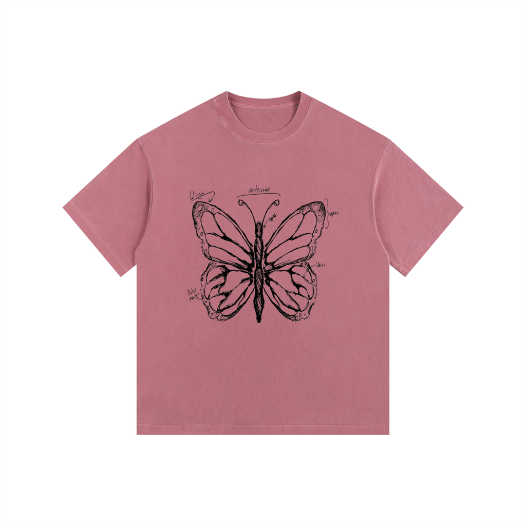 Butterfly Vintage Washed Oversized Cotton T-Shirt