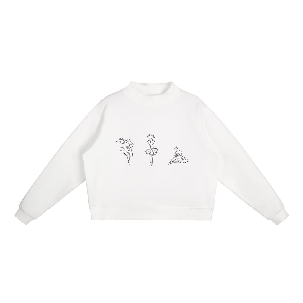 Dance Fleece Mock-Neck Crew Sweatshirt