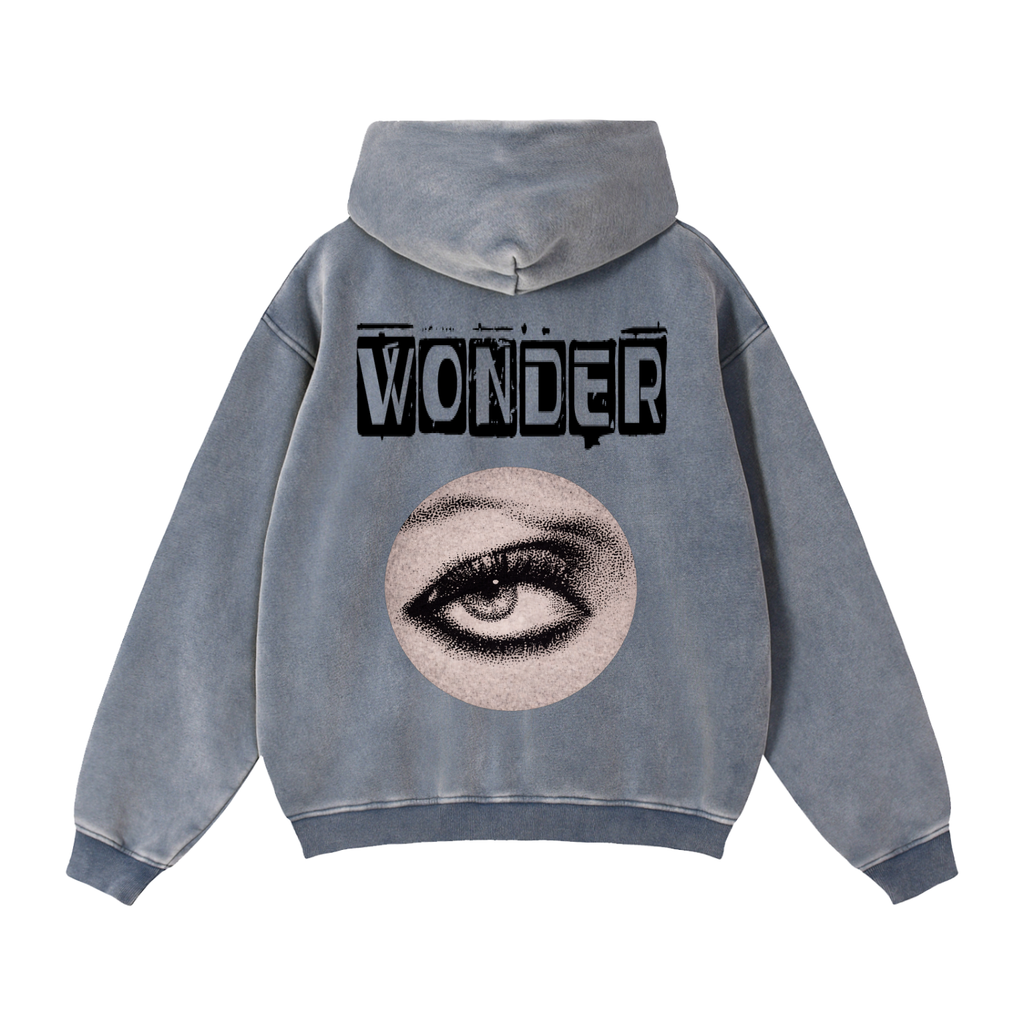 Black WONDER Zip-Through Boxy Fleece Hoodie
