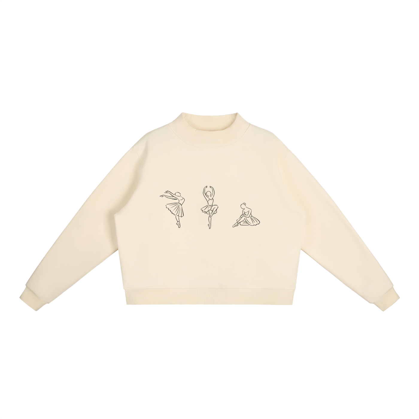 Dance Fleece Mock-Neck Crew Sweatshirt