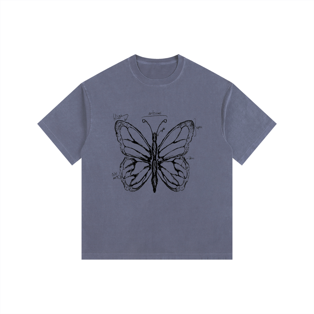 Butterfly Vintage Washed Oversized Cotton T-Shirt
