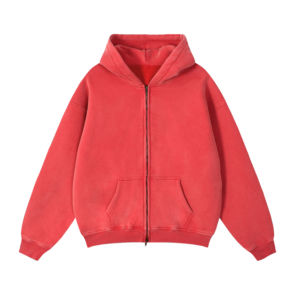 Black WONDER Zip-Through Boxy Fleece Hoodie