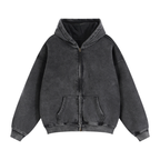 Black WONDER Zip-Through Boxy Fleece Hoodie