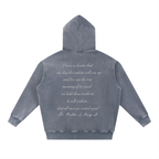 I Have A Dream Quote Snow Wash Fleece Oversize Hoodie