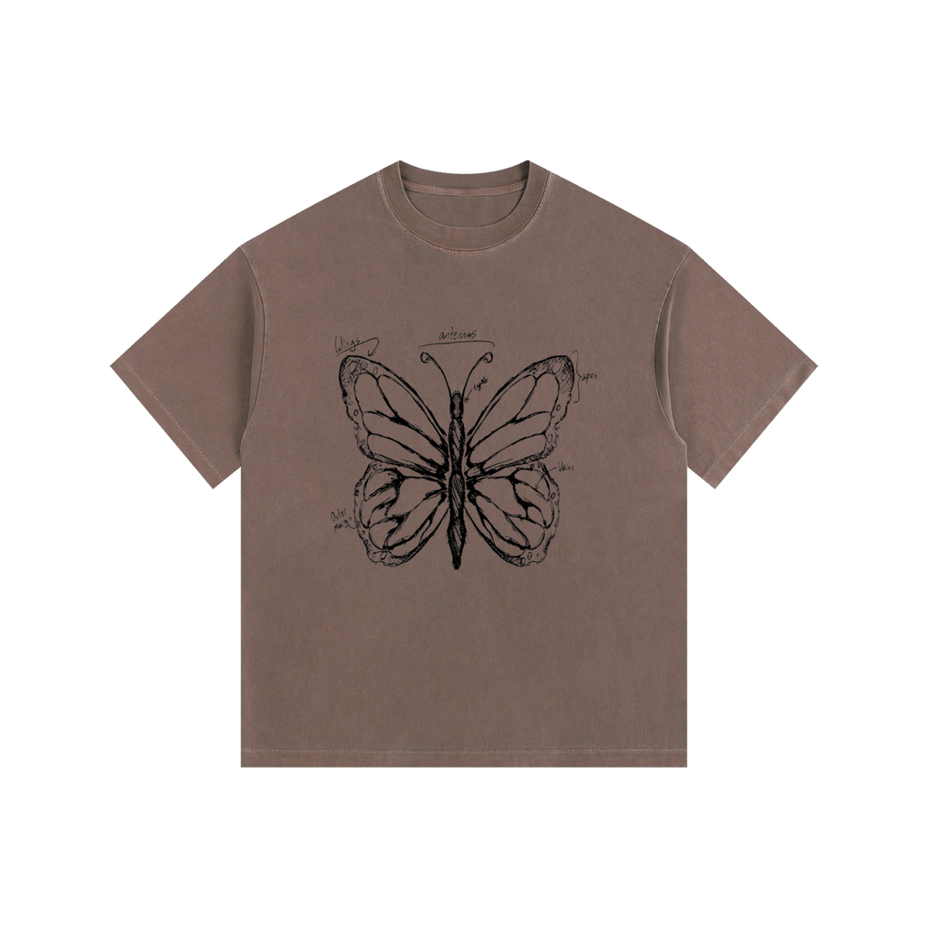 Butterfly Vintage Washed Oversized Cotton T-Shirt