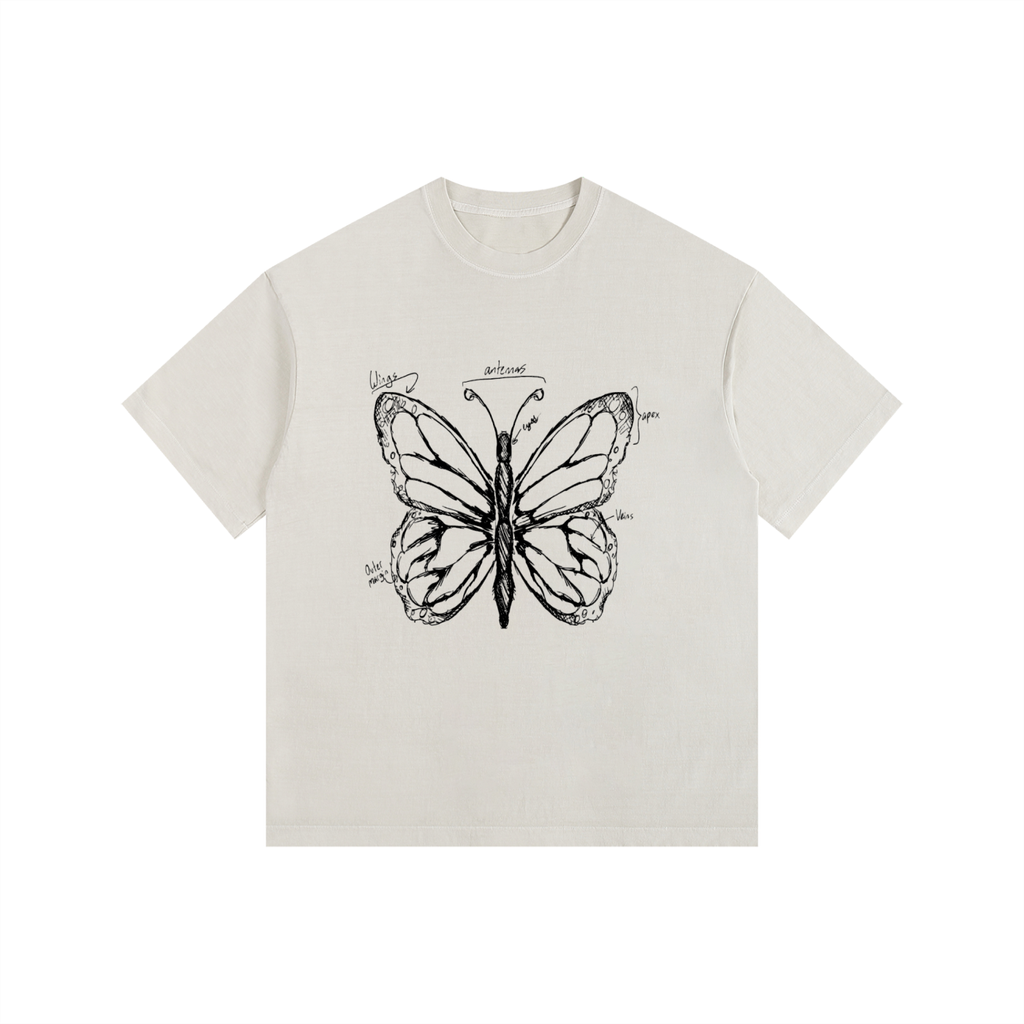 Butterfly Vintage Washed Oversized Cotton T-Shirt