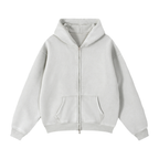 Grey WONDER Zip-Through Boxy Fleece Hoodie