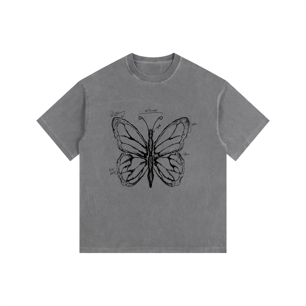 Butterfly Vintage Washed Oversized Cotton T-Shirt