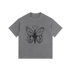 Butterfly Vintage Washed Oversized Cotton T-Shirt