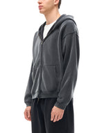 Black WONDER Zip-Through Boxy Fleece Hoodie